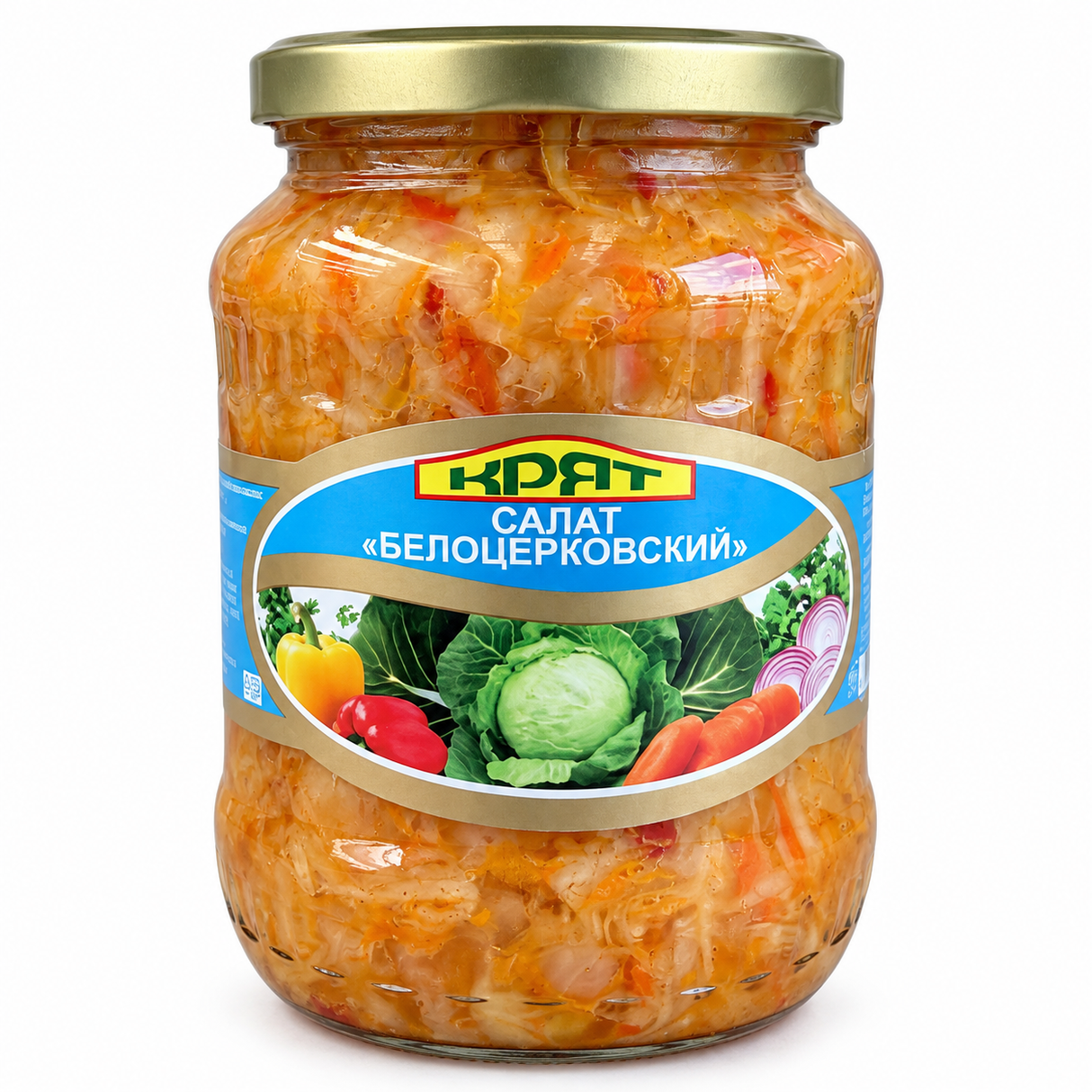 660g "Bilotserkivsky" Cabbage Salad Pickled Kapusta & Vegetables in Glass Jar - Product of Ukraine