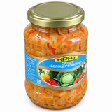 660g "Bilotserkivsky" Cabbage Salad Pickled Kapusta & Vegetables in Glass Jar - Product of Ukraine