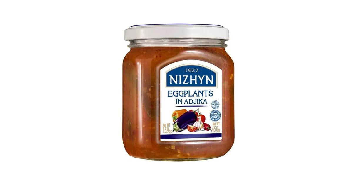 450g Ukrainian Roasted Eggplant Relish Spread in Adjika Sauce Baklazhany v Adzhytsi
