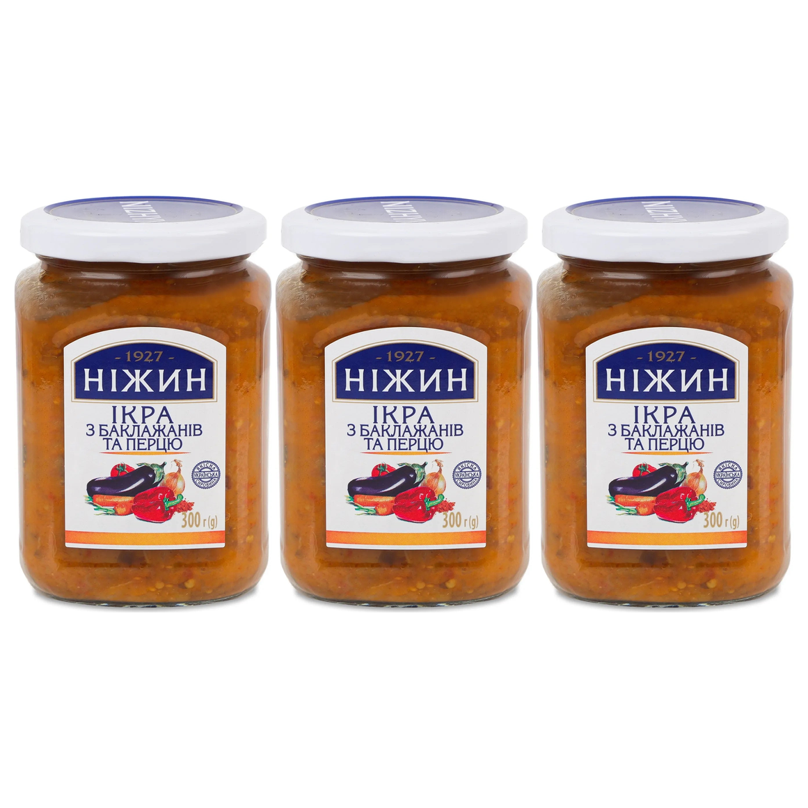 3x 300g Ukrainian "Moroccan Paste" Roasted Eggplants & Pepper Relish Spread Pack (Baklazhany)