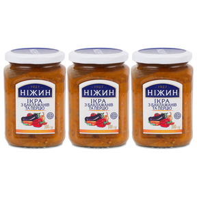 3x 300g Ukrainian "Moroccan Paste" Roasted Eggplants & Pepper Relish Spread Pack (Baklazhany)