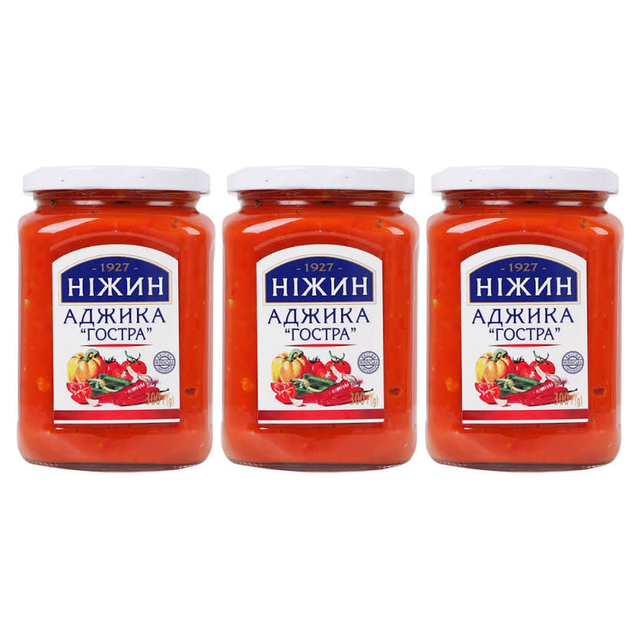 3x Nizhyn 300g Ukrainian Hot Adjika Pack - Product of Ukraine