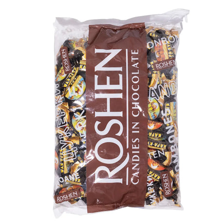 ROSHEN 1kg Kara-Kum Chocolate Pralines (Almonds & Hazelnut Filling) Tsukerki - Made in Ukraine