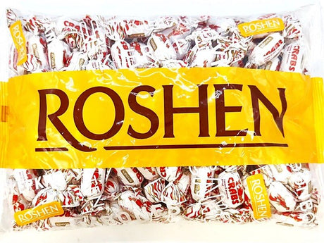 ROSHEN 1kg Crabs Rachki Hard Candy w/ Cocoa & Peanut Filling (141 Candies) - Made in Ukraine