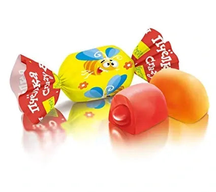 ROSHEN 1kg Crazy Bee Soft Gummies Lollies w/ Fruit Juice Fillings (146 Candies) - Made in Ukraine