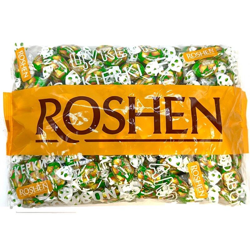 ROSHEN 1kg Karamelkino Duchess Pear Flavoured Hard Candy - Made in Ukraine