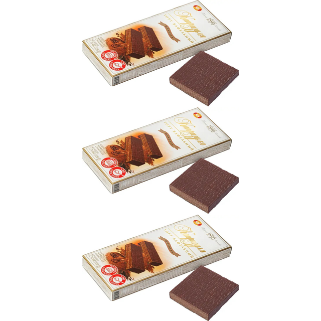 3x 220g Kaprizulya Chocolate Wafer/Waffle Biscuit Cakes (Chocolate Coated) - Product of Ukraine (Bulk Pack)