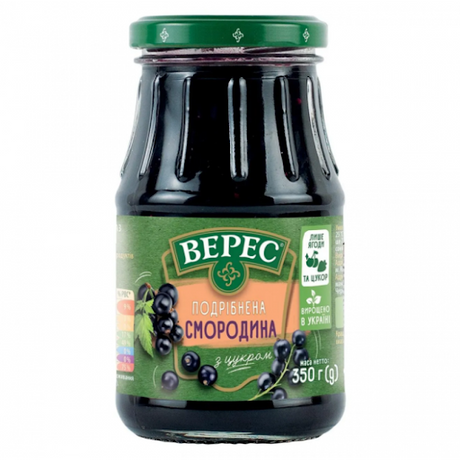 3x VERES 350g Blackcurrant Fruit Jam Spread from Juicy Berries Pack - Product of Ukraine