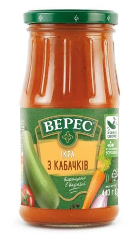VERES 440g Zucchini Spread with Fresh Vegetables - Product of Ukraine