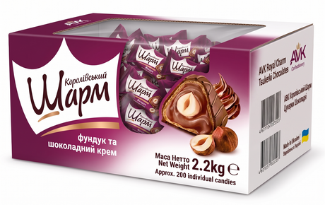 2.2kg AVK Royal Charm Chocolates w/ Whole Hazelnuts & Cream (Korolivsky Sharm Bulk) - Product of Ukraine