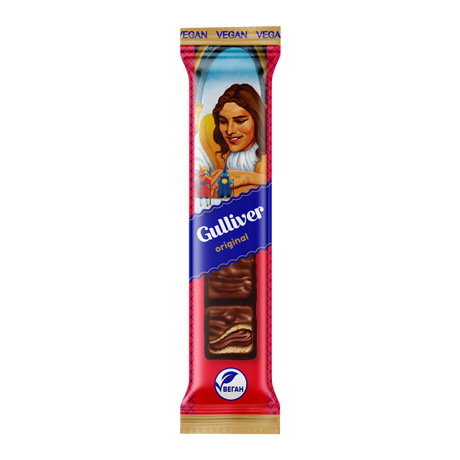10x AVK Gulliver Original Dark Chocolate Coated Wafers w/ Roasted Crushed Hazelnut - Made in Ukraine