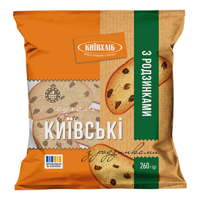 260g Kyiv Khlib Kyivskie Suhari Rusks w/ Raisins Ukrainian Biscotti - Product of Ukraine