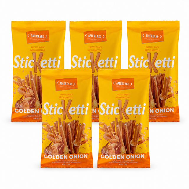 5x 80g Kyiv Khlib "Solomka" Dry Bread Sticks with Fried Onion Sticketti (Product of Ukraine)