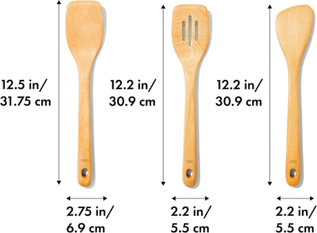OXO Good Grips 3 Piece Wooden Cooking Turner Set