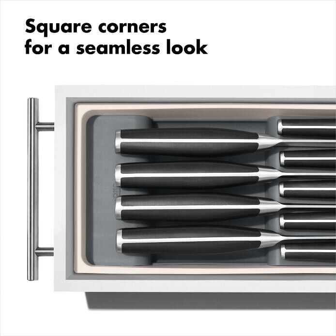 OXO GG Knife Drawer Organiser Compact Tray Holds 9 Knives Non-Slip Removable Insert