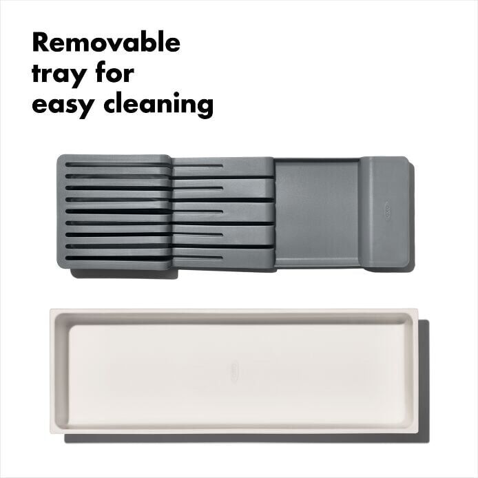 OXO GG Knife Drawer Organiser Compact Tray Holds 9 Knives Non-Slip Removable Insert