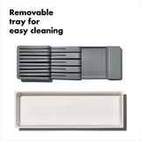 OXO GG Knife Drawer Organiser Compact Tray Holds 9 Knives Non-Slip Removable Insert