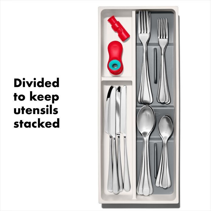 OXO GG Utensil Drawer Organiser Compact Kitchen Tray Non-Slip Cutlery Storage