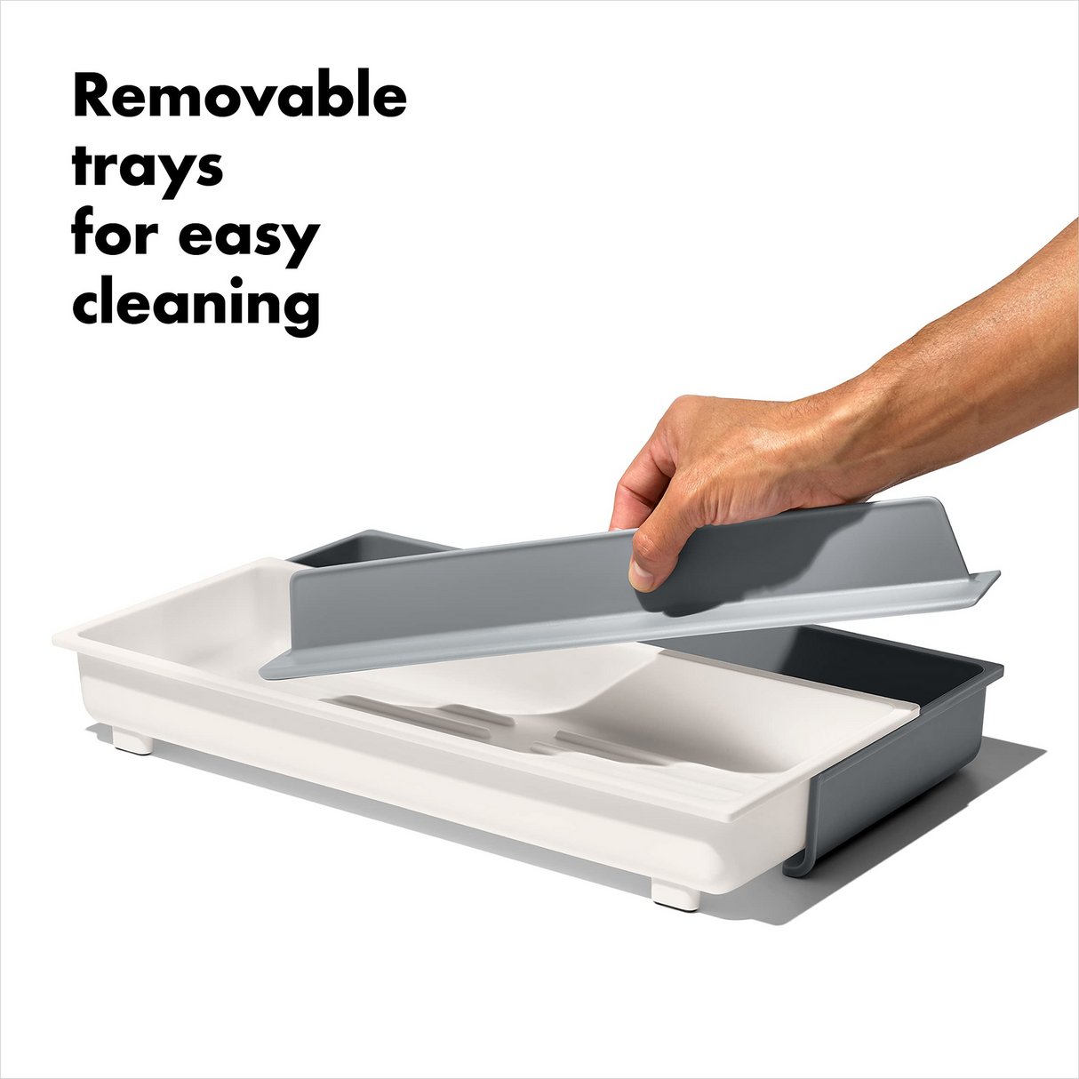 OXO GG Expandable Long Tool Drawer Organiser Adjustable Divider Non-Slip Kitchen Tray