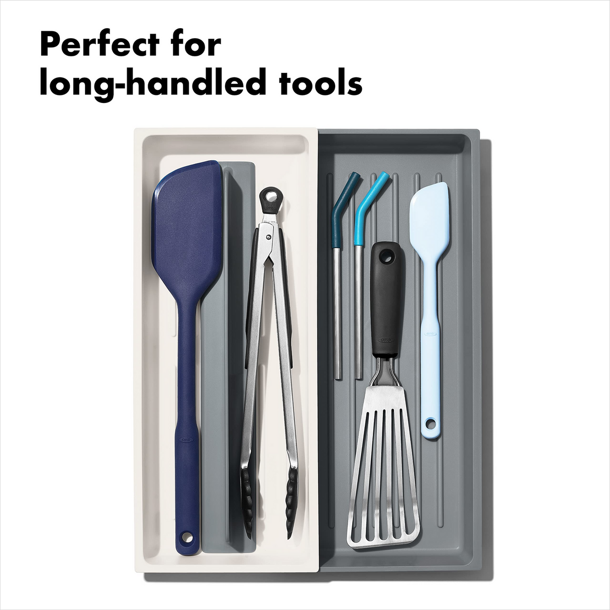 OXO GG Expandable Long Tool Drawer Organiser Adjustable Divider Non-Slip Kitchen Tray