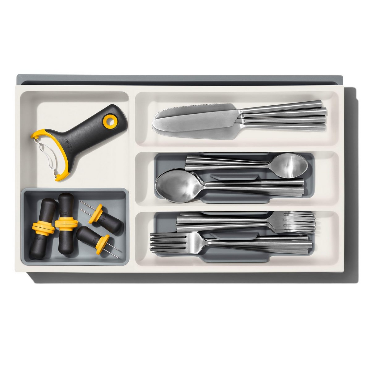 OXO Good Grips Expandable Kitchen Utensil Drawer Organizer, White