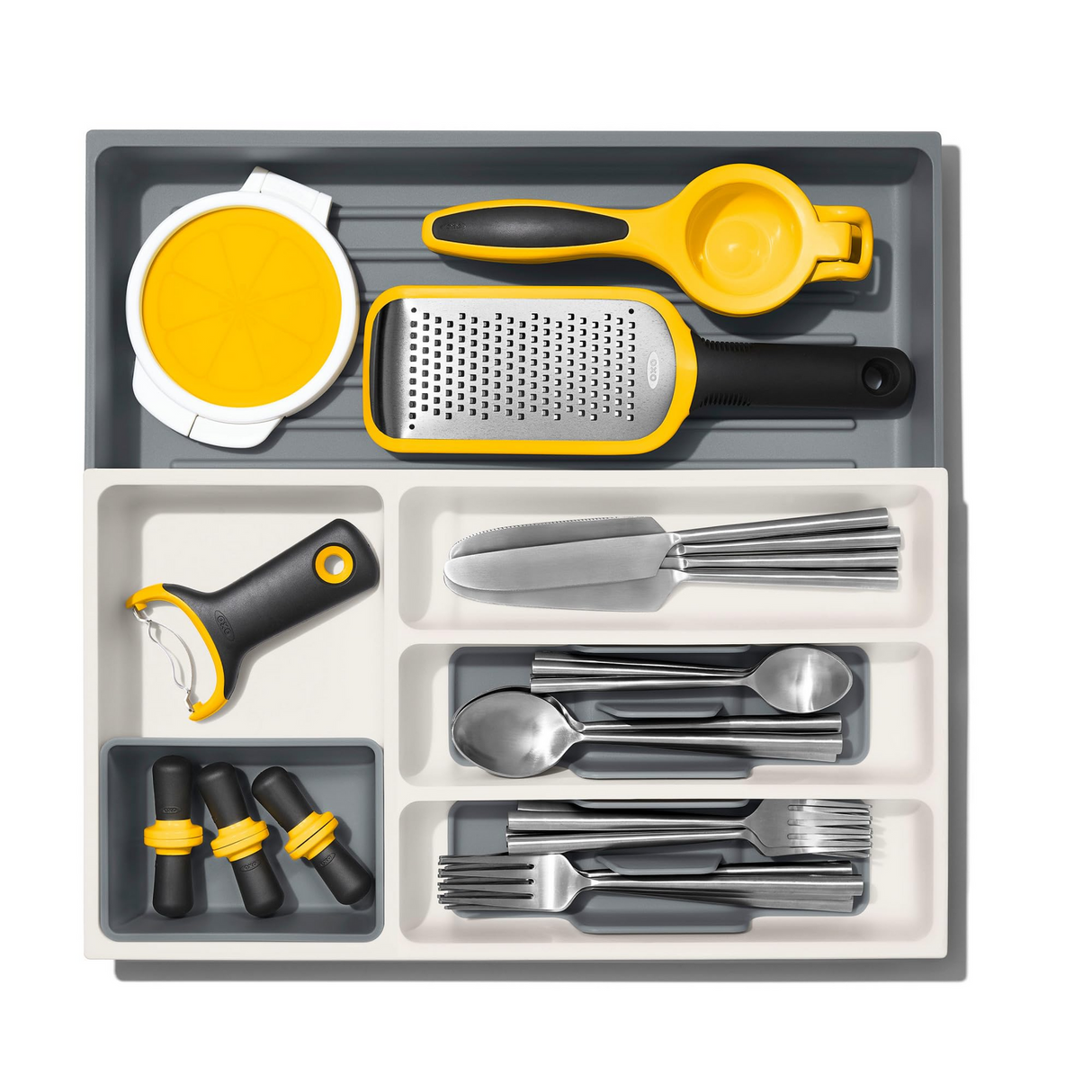 OXO Good Grips Expandable Kitchen Utensil Drawer Organizer, White