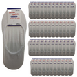 48x NO SHOW COTTON SOCKS Non Slip Heel Grip Low Cut Invisible Footlet Seamless - White - 2-8