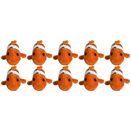10x Bocchetta 13cm Mini Clownfish Plush Toy Bulk Pack (Stuffed Animal Sea Life Keyring Gift)