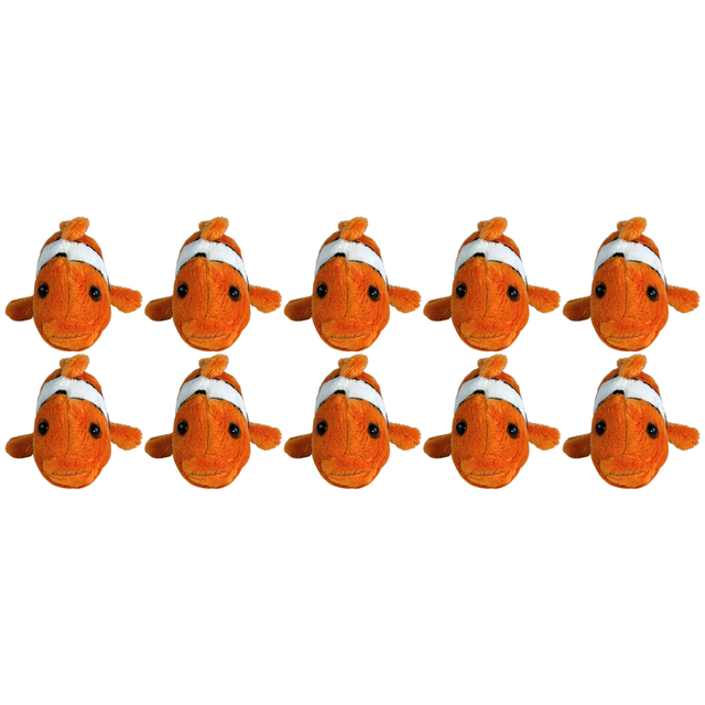 10x Bocchetta 13cm Mini Clownfish Plush Toy Bulk Pack (Stuffed Animal Sea Life Keyring Gift)