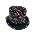 Sequin Top Hat Costume Party Cap Fancy Dress Trilby Fedora One Size - Rainbow