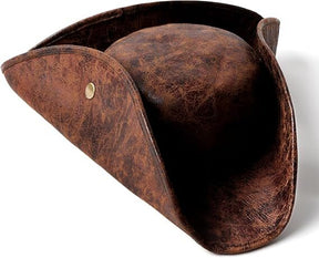 Brown Faux Leather Pirate Tricorn Hat - Durashape Captain/Cowboy Costume (Halloween & Fancy Dress)