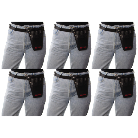6x MATRIX Leather Tool Waist Bag Bulk Pack - Barber/Hairdresser Scissors Waist Pouch Belt