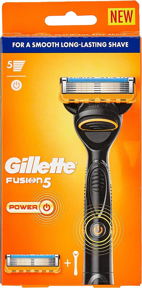 3x Gillette Fusion 5 Mens Power Battery-Powered Razor Pack - Handle + 1 Cartridge Blade Refill
