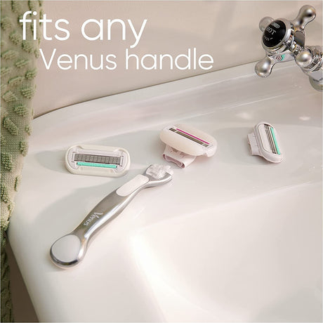 3x Gillette Venus Womens Comfortglide Sugarberry Razor Pack - Metal Handle + 2 Cartridges