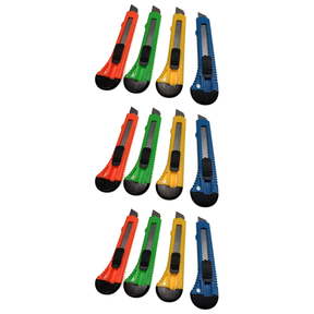 12 pcs Box Cutter Knife Pack Pack - Retractable Utility Blade 10.8mm