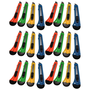 24 pcs Box Cutter Knife Pack Bulk Pack - Retractable Utility Blade 10.8mm