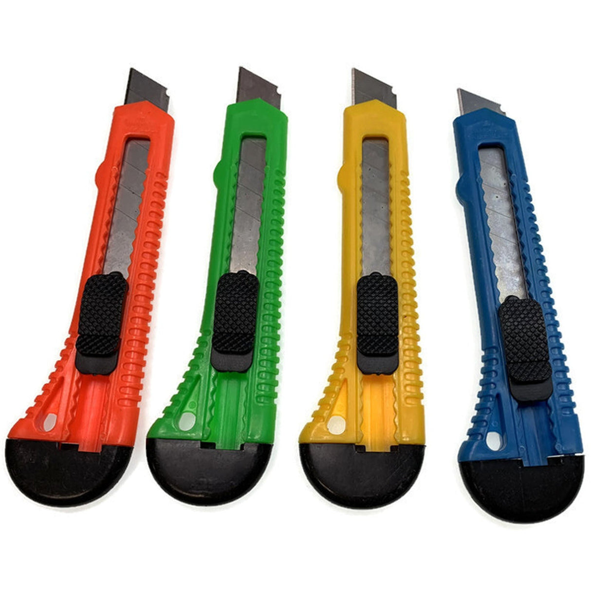 4pcs Box Cutter Knife Pack - Retractable Utility Blade 10.8mm