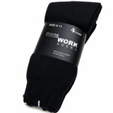 4 Pairs Thick Terry Cotton Work Socks Bulk Pack - Mens Heavy Duty Warm Socks
