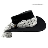 Jacaru 1103 Alice Womens Vegan Leather Hat with Scarf - Water Repellent & UPF 50+ (Made in Australia)