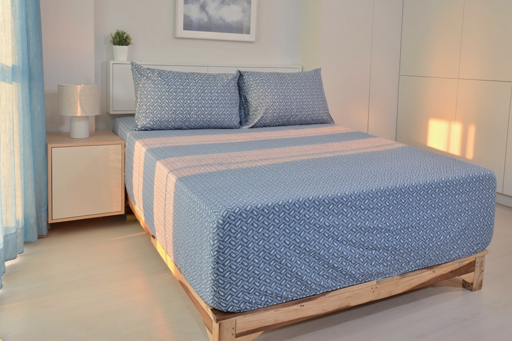 Baltic Pure Cotton Fitted Bed Sheet + Pillowcase Set