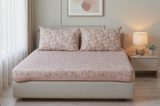 Downton Floral Pure Cotton Fitted Bed Sheet + Pillowcase Set