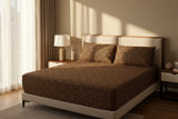 Glam Leopard Pure Cotton Fitted Bed Sheet + Pillowcase Set