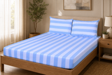 Hamptons Pure Cotton Fitted Bed Sheet + Pillowcase Set