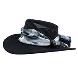 Jacaru 1023 Horizon Womens Vegan Leather Breeze Hat with Scarf - Mesh Crown (Made in Australia)