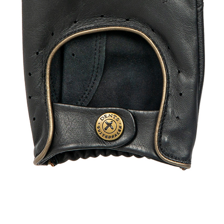 The Suited Racer x Dents Touchscreen Leather Driving Gloves Limited Edition - Black/Gold