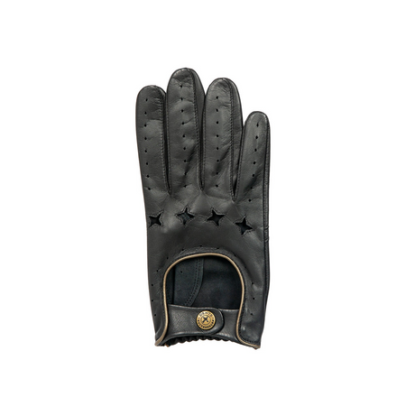 The Suited Racer x Dents Touchscreen Leather Driving Gloves Limited Edition - Black/Gold