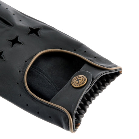 The Suited Racer x Dents Touchscreen Leather Driving Gloves Limited Edition - Black/Gold