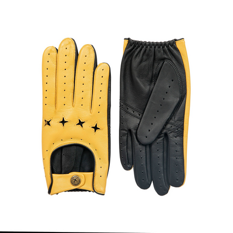 Dents Mens The Suited Racer Touch Screen Genuine Leather Driving Gloves - Cork/Black
