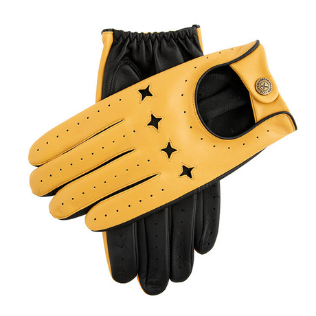 Dents Mens The Suited Racer Touch Screen Genuine Leather Driving Gloves - Cork/Black