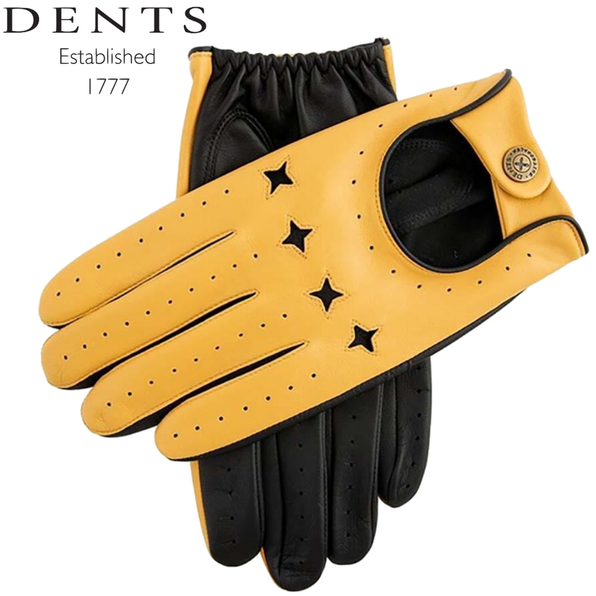 Dents Mens The Suited Racer Touch Screen Genuine Leather Driving Gloves - Cork/Black